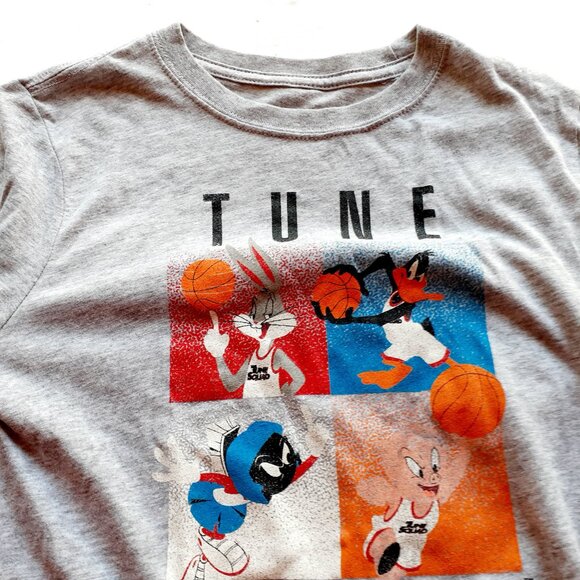 Space Jam New Legacy Boys T-Shirt Looney Tunes Gray Long Sleeve Large - Picture 2 of 12
